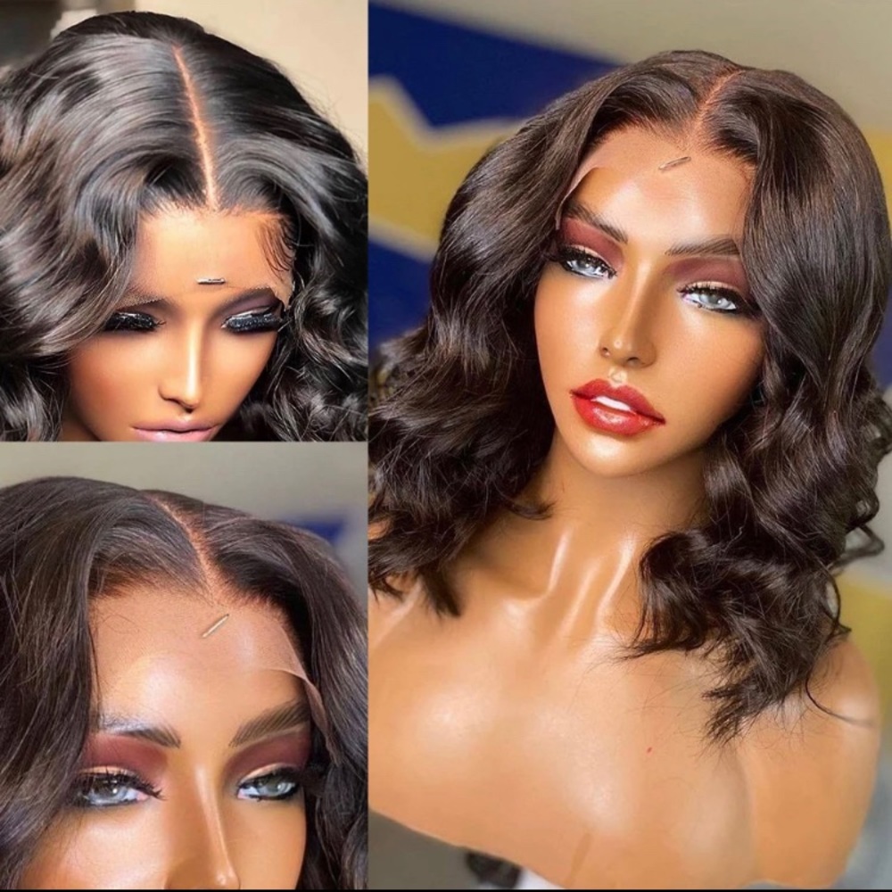 Short Bob Body Wave Lace Front Wig Pre-Plucked With Baby Hair Density 150% 12in